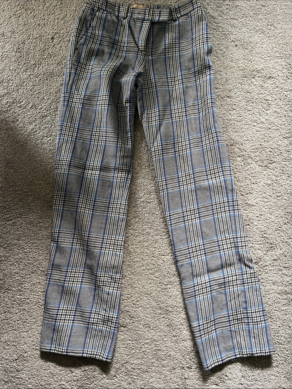 Michael Kors Collection Made in Italy Plaid Straight Leg Trousers Size 4 Luxury